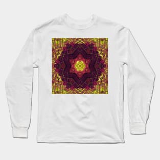 Weave Mandala Yellow Pink and Purple Long Sleeve T-Shirt